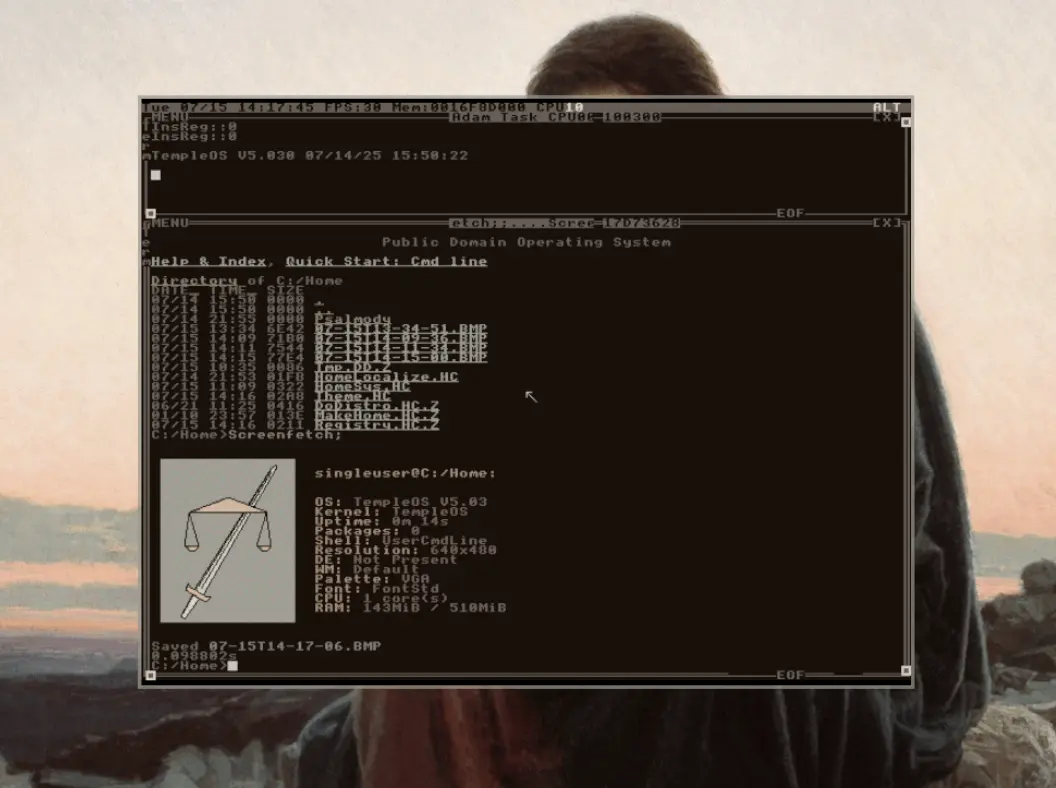 TempleOS Pywal Colors